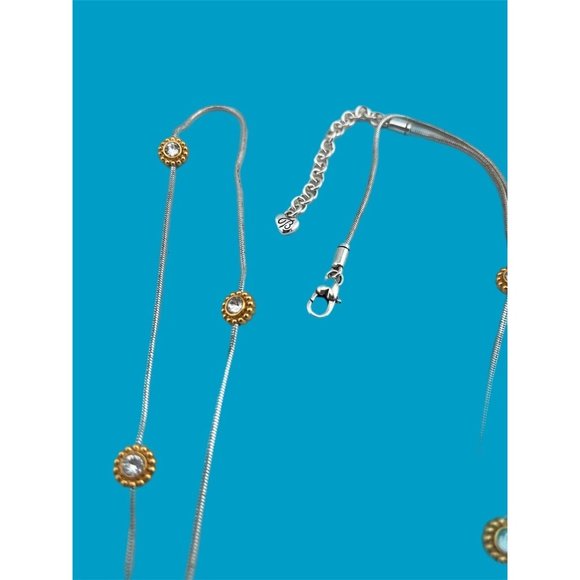 Brighton Twinkle Long Silver Plated Crystal 44” Necklace. - Picture 5 of 8